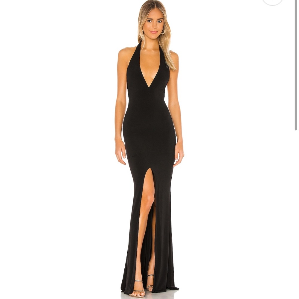 Elegant Black Halter Maxi Dress